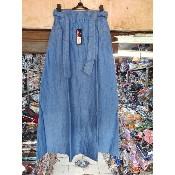 Rok Jeans Premium Ukuran Standar XL (Bb 45-65kg), Ukuran Jumbo XXL (Bb 65-90kg)