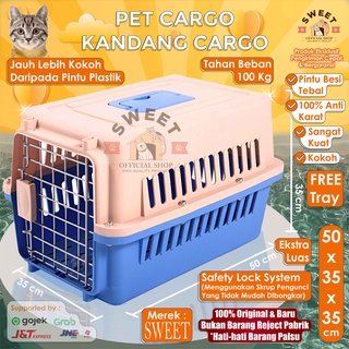 Image of Pet Cargo / Pet Carrier BONUS Tray - Kandang (Cargo) Kucing Anjing 50x35x35