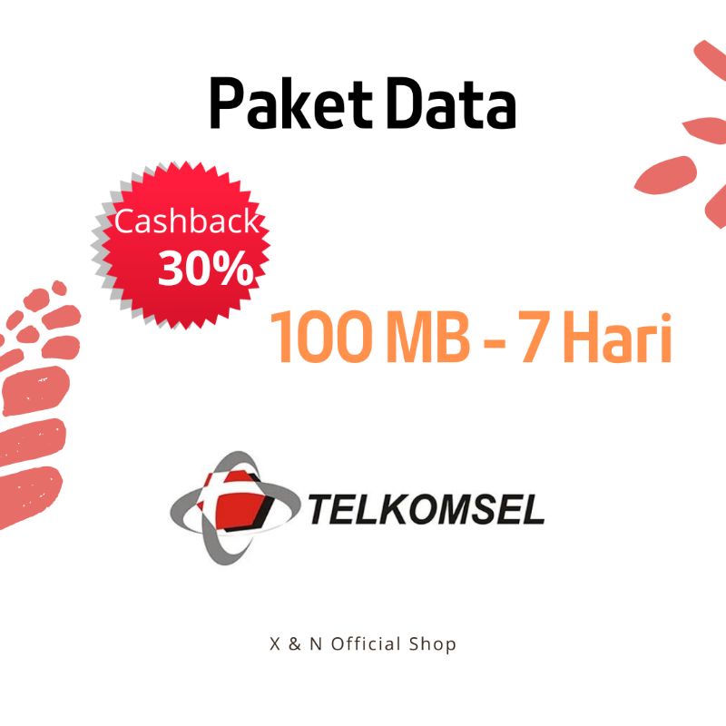 Paket Data Telkomsel Kouta Nasional 100 MB Berlaku 7 Hari