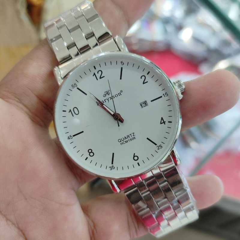 Haryxson HCM1506 TANGGAL ON ORIGINAL WATERPROOF FULL STAINLESS STEEL / JAM TANGAN RANTAI COUPLE PRIA