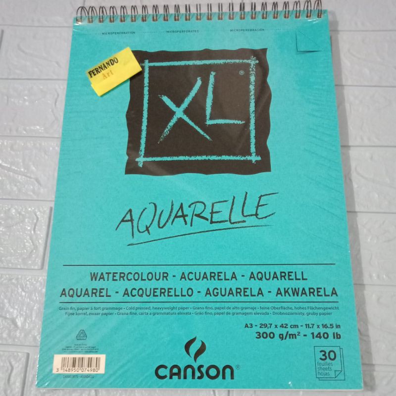 

Canson XL Aquarelle/WaterColour Paper 30 Sheet A3 300 g/m2