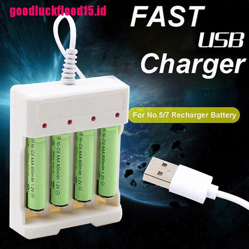 {LUCKID}1.2V Universal 4 Slot AA/AAA Rechargeable Battery Charger Adapter USB Plug