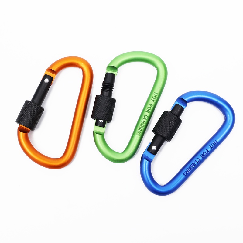 Gantungan Kunci Carabiner Bentuk D Warna-Warni Untuk Camping / Survival / Outdoor