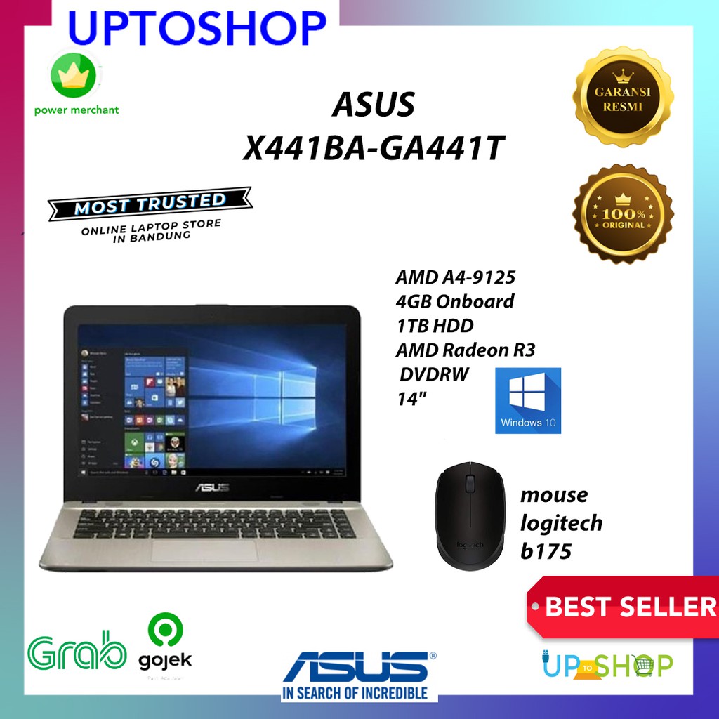 Laptop Asus X441ba Amd A4 9125 4gb 1tb Win10 14 Shopee Indonesia