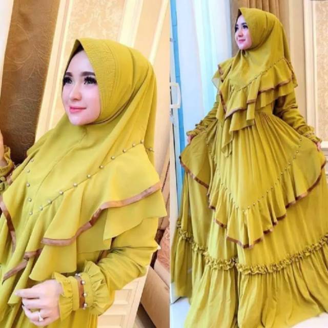 Duvenci syari baju gamis pakaian wanita dress fashion muslim