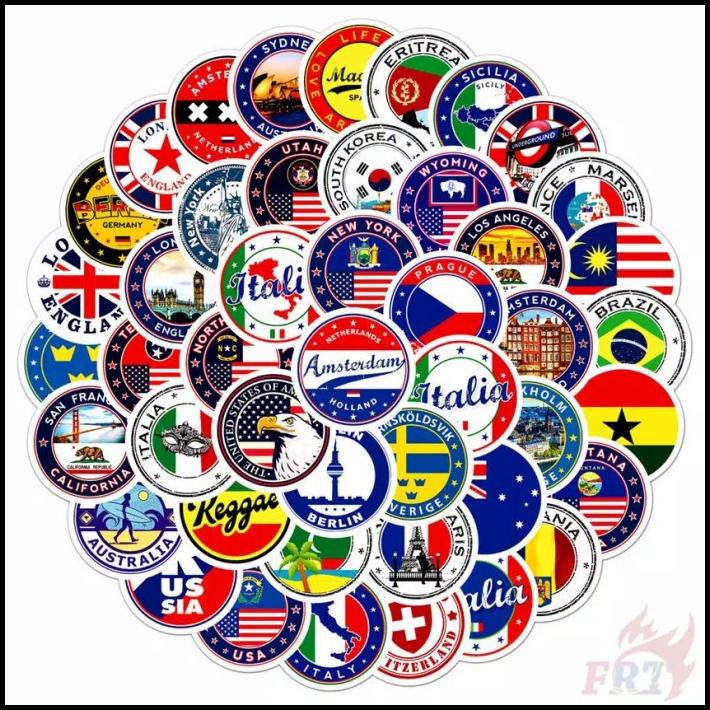 

Stiker Lambang Logo Negara Dunia Simbol Traveling Sticker Bendera Flag