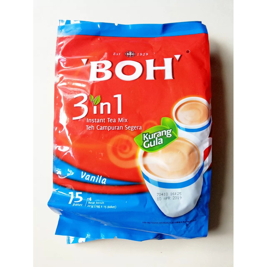 

BOH 3 IN 1 INSTANT TEA MIX LESS SUGAR VANILLA TEH TARIK MALAYSIA - tth1796