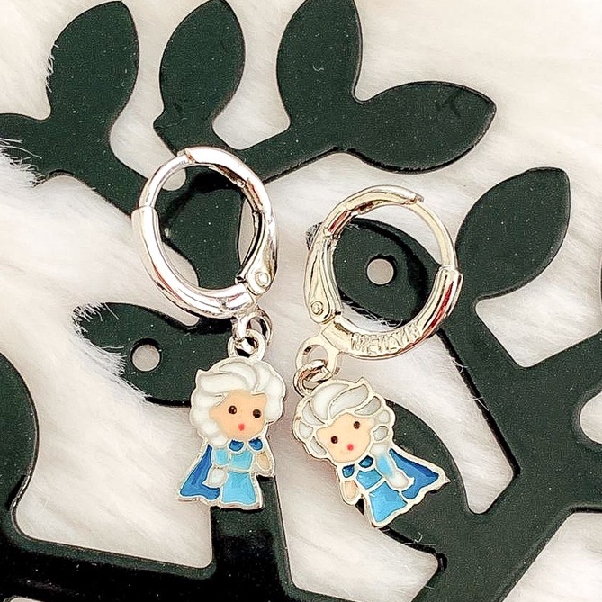 Giwang Anak / Anting Anak Putri Frozen Biru Gold