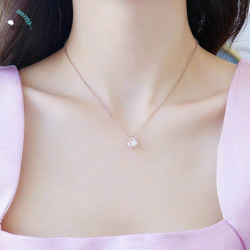 Kalung Alloy Anti Karat Crystal Berlian Murah Import Fashion Model