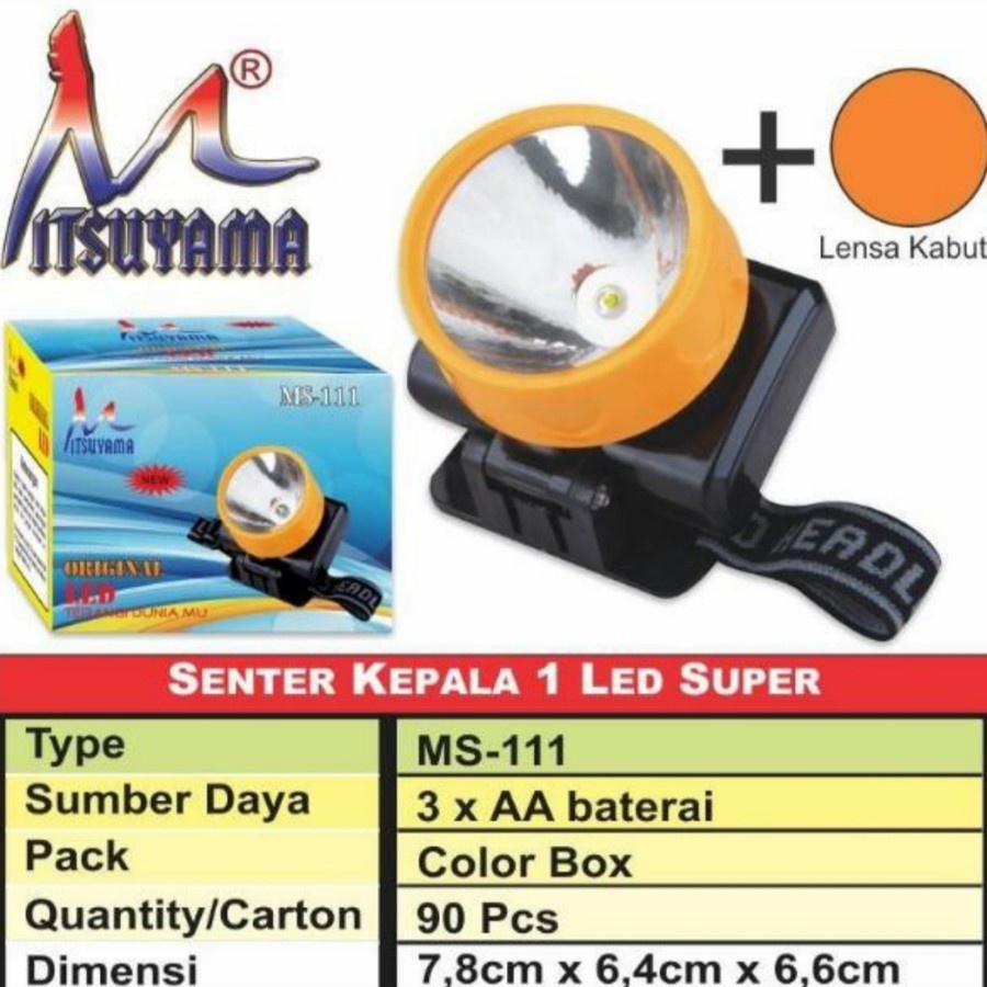 COD Senter Kepala Batre /Headlamp Mitsuyama MS-111