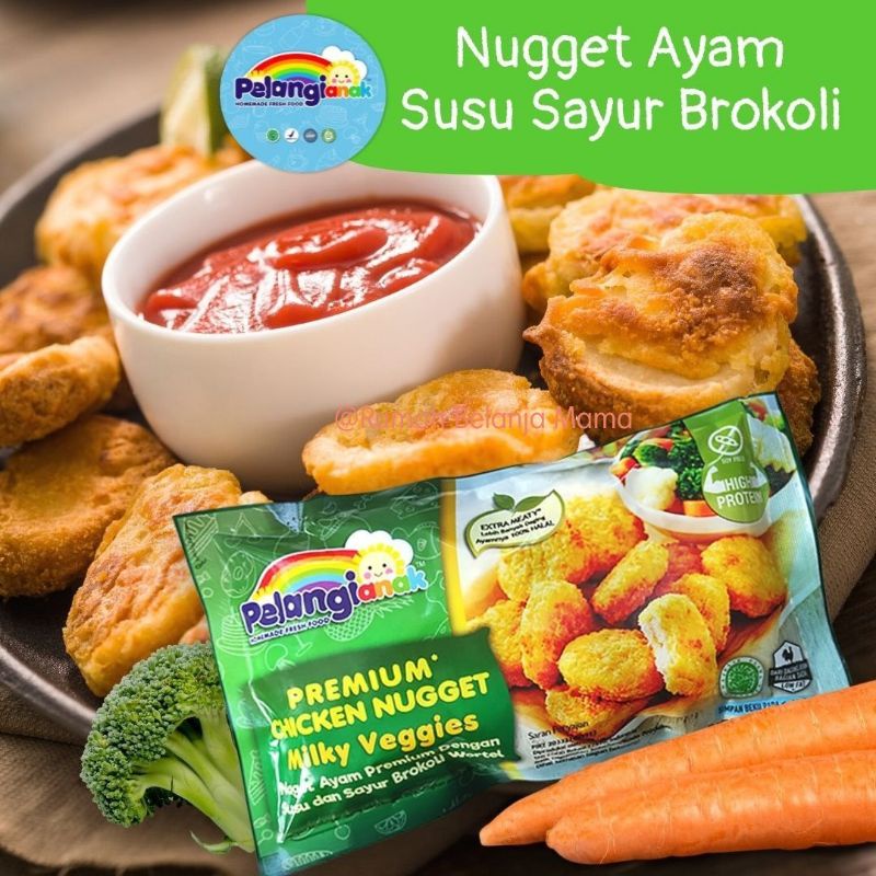 

Nugget Ayam Susu Brokoli Non MSG Non Pengawet - Pelangi Anak Healthy Frozen Food / Frozen