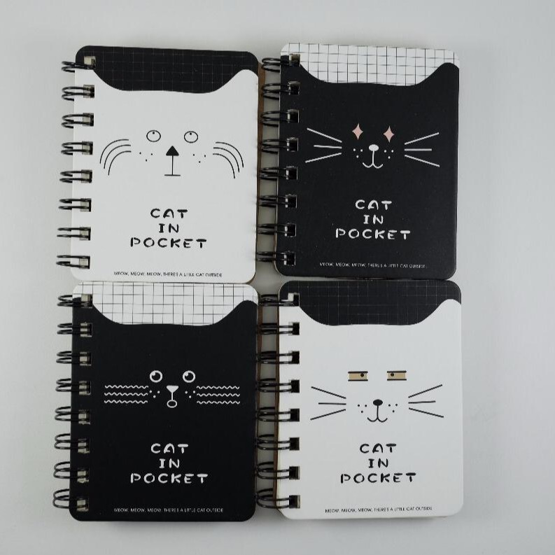 

cat in pocket notebook notebook kucing notebook cat notebook korea notebook lucu mini notebook