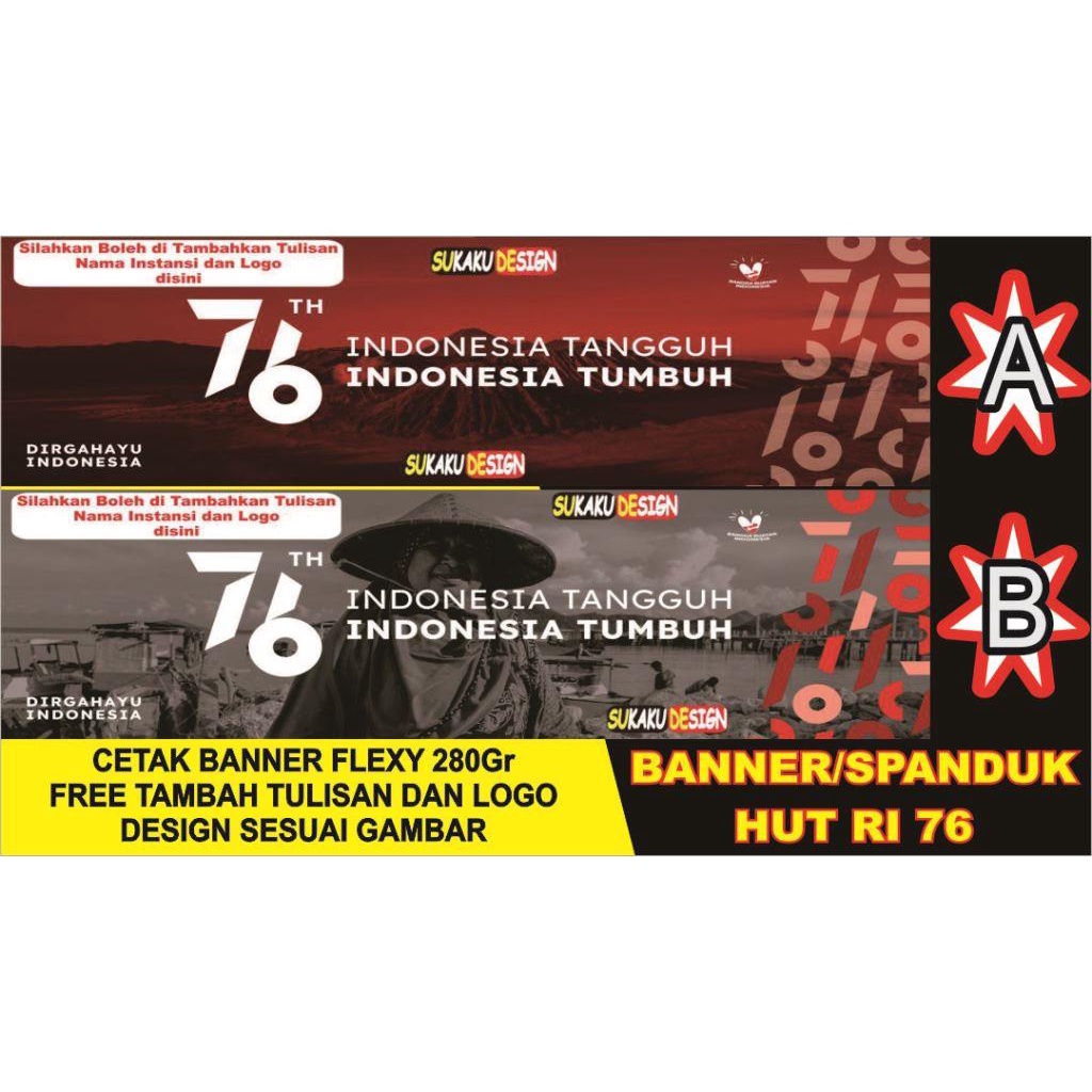 Banner - Spanduk Dirgahayu Indonesia - FOTO HUT RI 76 th (Bisa COD)