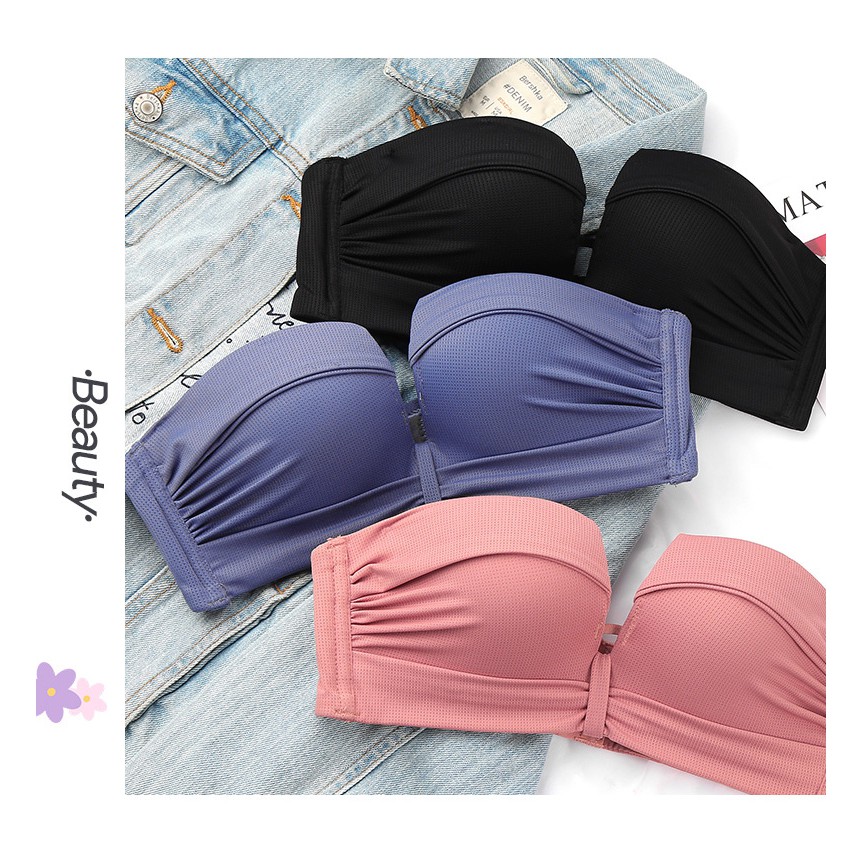 【 Bra Mall 】BM-048 Hot Item Bra Wanita Model Tanpa Kawat Dengan Bahan Halus Dan Hiasan Renda