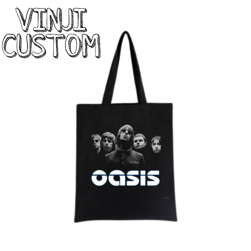 Tote bag OASIS / tote bag resleting BAND / totebag hitam / totebag wanita / tote bag pria / tas tote