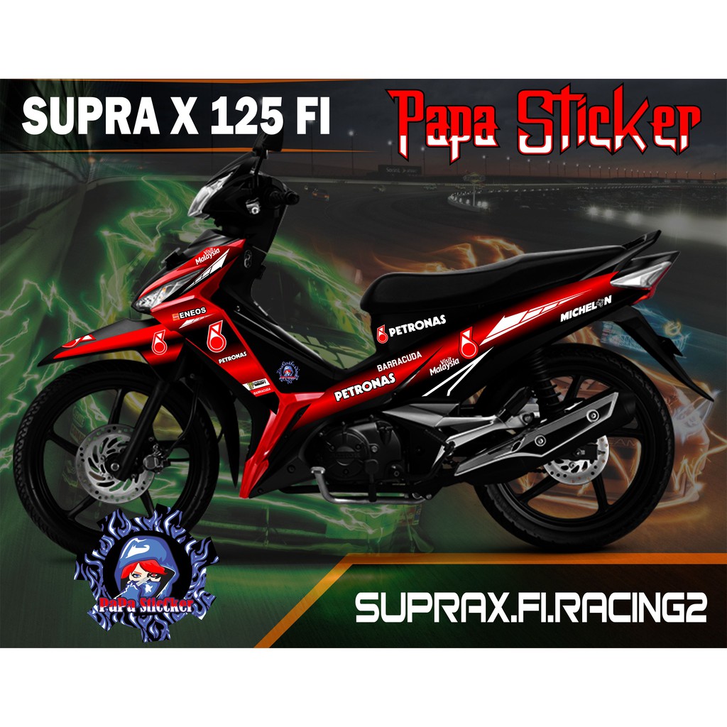 Jual Stiker Striping SUPRA X 125 FI STICKER SUPRA X 125 FI List Variasi PETRONAS Racing 02 Indonesia Shopee Indonesia