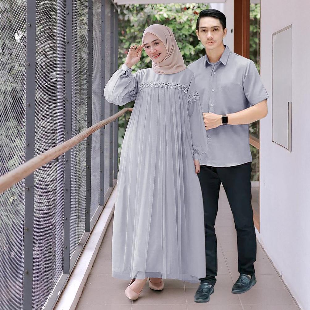 Nuraini Couple L Gamis Muslim Cp Moscrepe Premium Pria Wanita Termurah Vh1