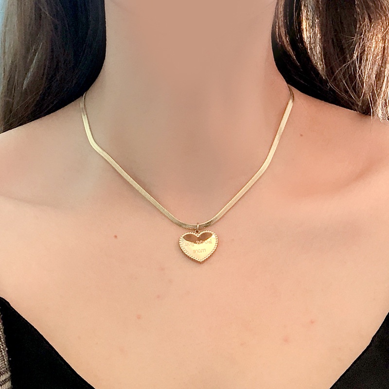 Cinta Sederhana Fashion Liontin Semua Pertandingan Kalung Rantai Ular/Kalung Korea Kalung Pendek