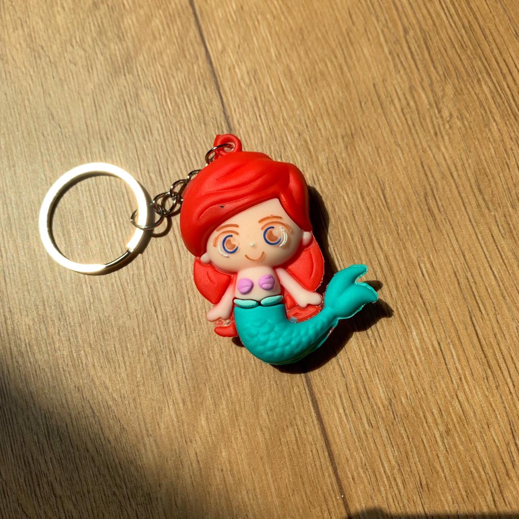 GANTUNGAN KUNCI DISNEY PRINCESS CINDERRELA RAPUNZEL BELLE ARIEL IMPORT TERMURAH SOUVENIR LUCU UNIK