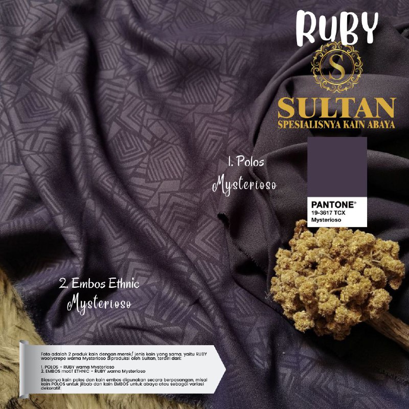 50CM EMBOS ETHNIC RUBY MYSTERIOSO WOLLYCREPE KAIN ABAYA SULTAN