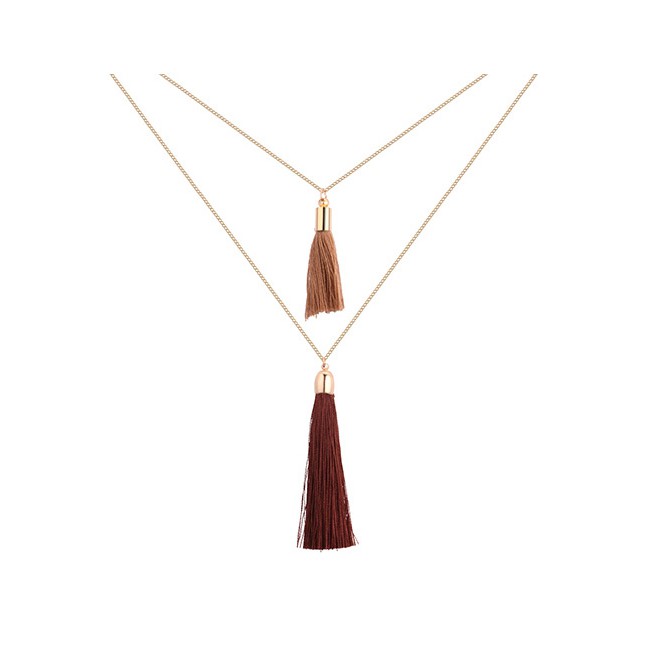 LRC Kalung wanita Fashion Tassel Decorated Necklace