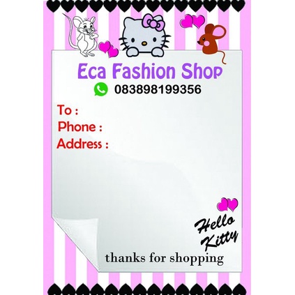 

Promo Stiker Label Alamat Pengiriman Online Shop Hello Kitty Murah