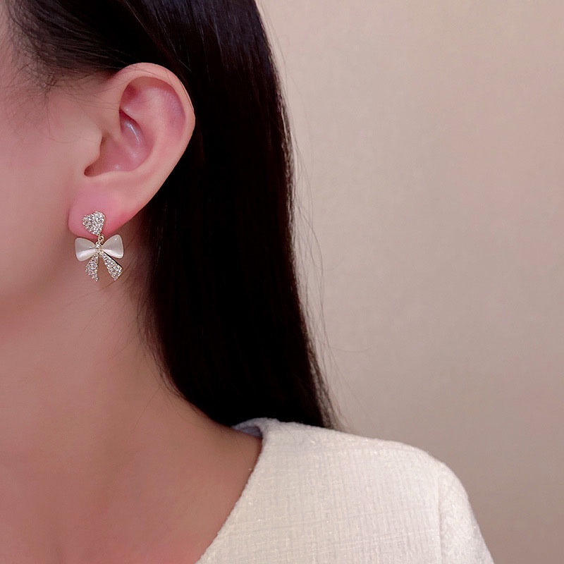 Anting Tusuk Sterling silver 925 Desain Pita Hias Batu Opalberlian Mewah Untuk Wanita