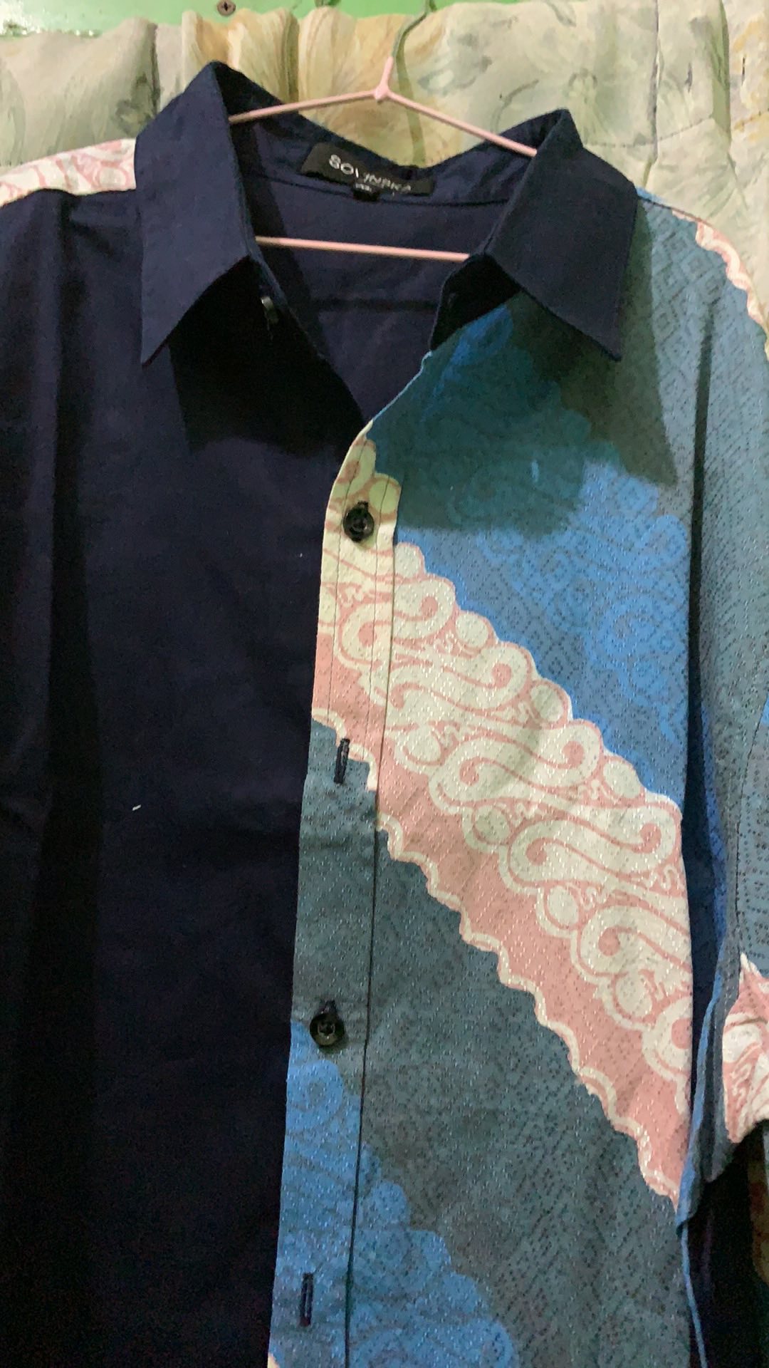 Kemeja Cowok  Wp 132 Navi-blue