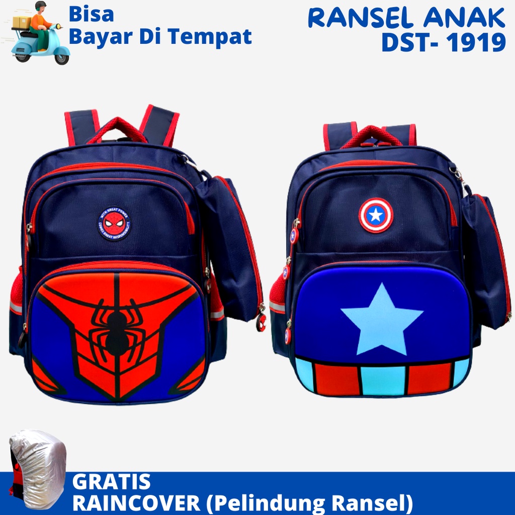 Tas Sekolah Anak SD Import DSTR-1919 Ukuran SD Tas Ransel Anak Tas Anak Laki Laki