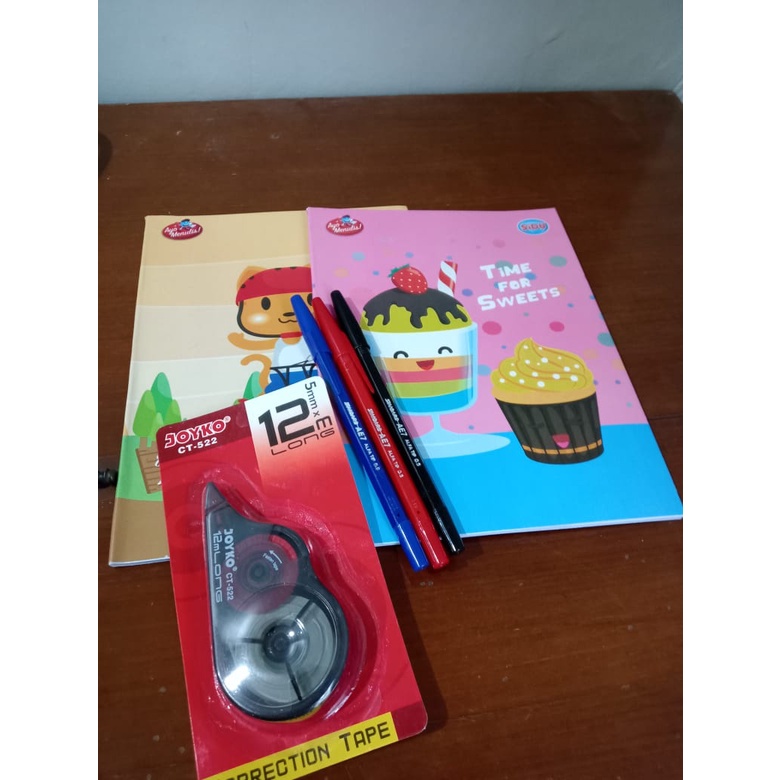 

PAKET BUKU TULIS MANTAP(2 BUKU SIDU 38, 3 BOLPEN HITAM BIRU MERAH, 1 TIP EX KERTAS)