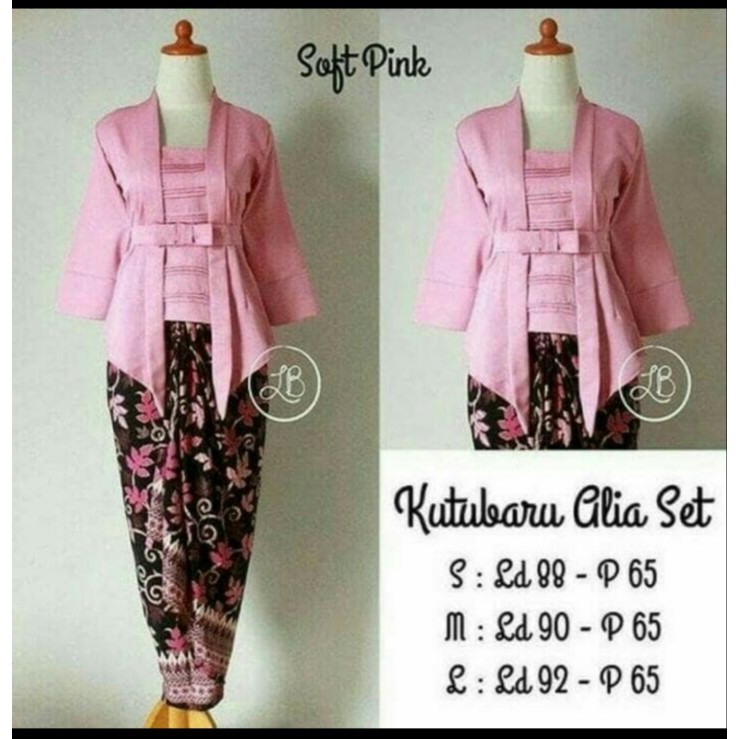Stelan Kebaya Ommy Atasan Blouse Dan Rok Lilit Maxi Batik Wanita