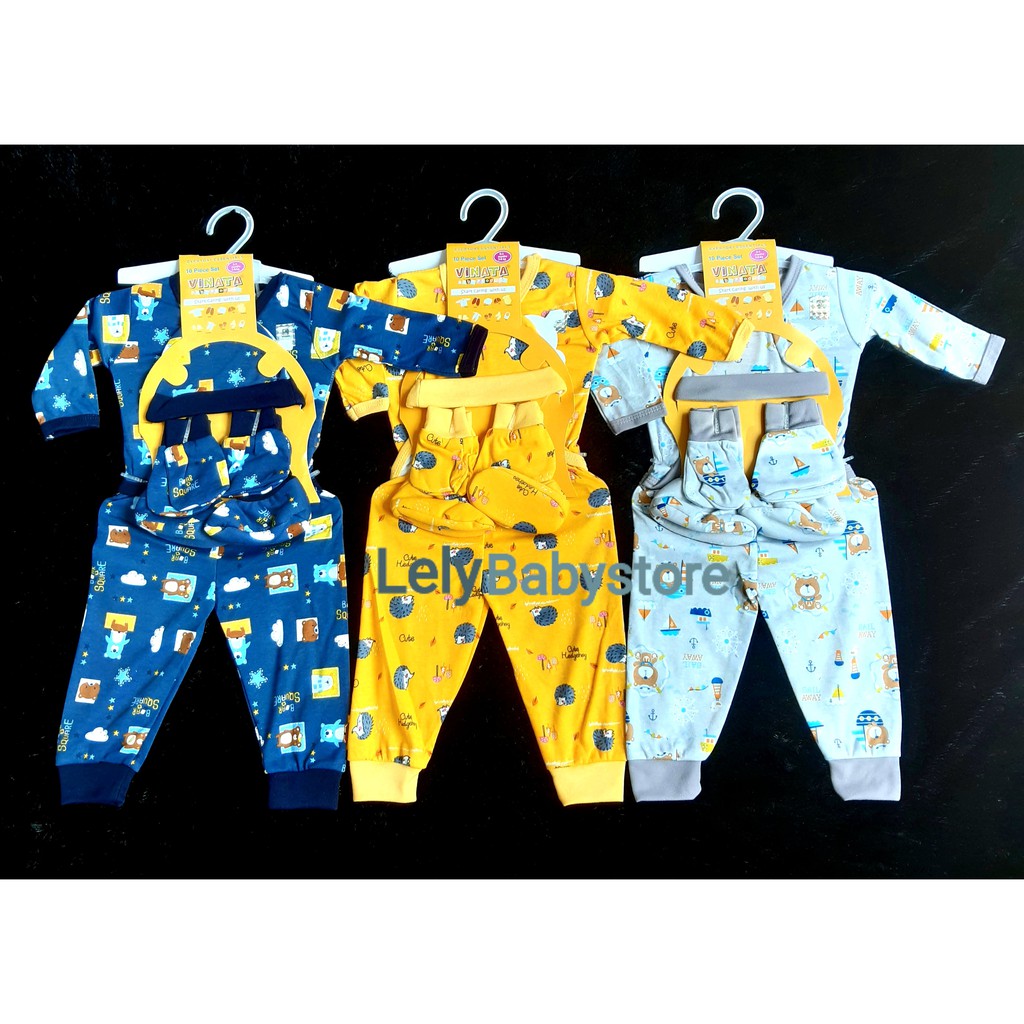 Baju Bayi Setelan Yobel Panjang Set Celana Topi Sarung Tangan Kaki