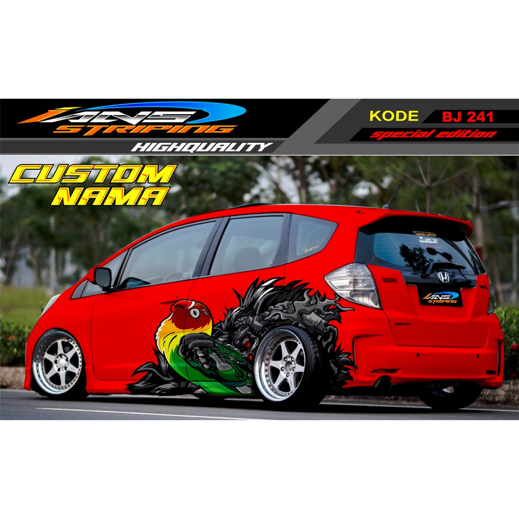 DECAL STICKER MOBIL HONDA JAZZ, BRIO, MOBILIO, AVANZA, AGYA,YARIS / STRIPING MOBIL