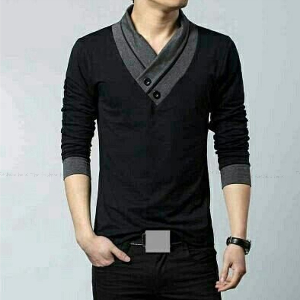 [Wonbin Top black VE]Sweater pria babytery varian warna