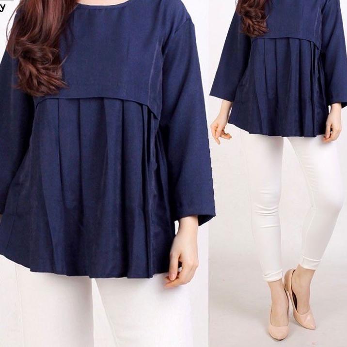 ✩ BLOUSE BAJU WANITA JUMBO BIG SIZE XL XXL 6135 LD 110cm baju atasan cewek gemuk hamil modis elegan