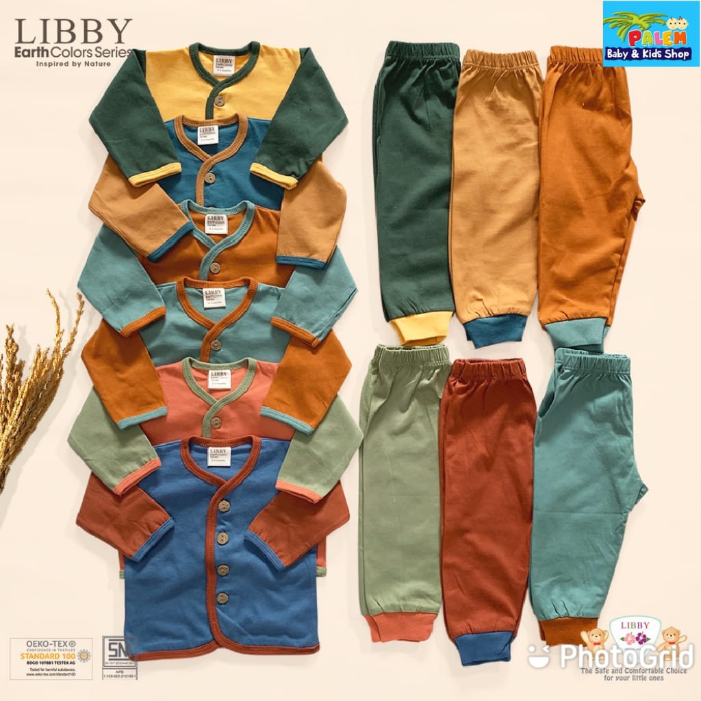 (( NEW ))LIBBY Comfy Set Kombinasi Earth Color Series 1 &amp; 2 (( PANJANG )) | Stelan Kancing Depan (1Stel/pack) .