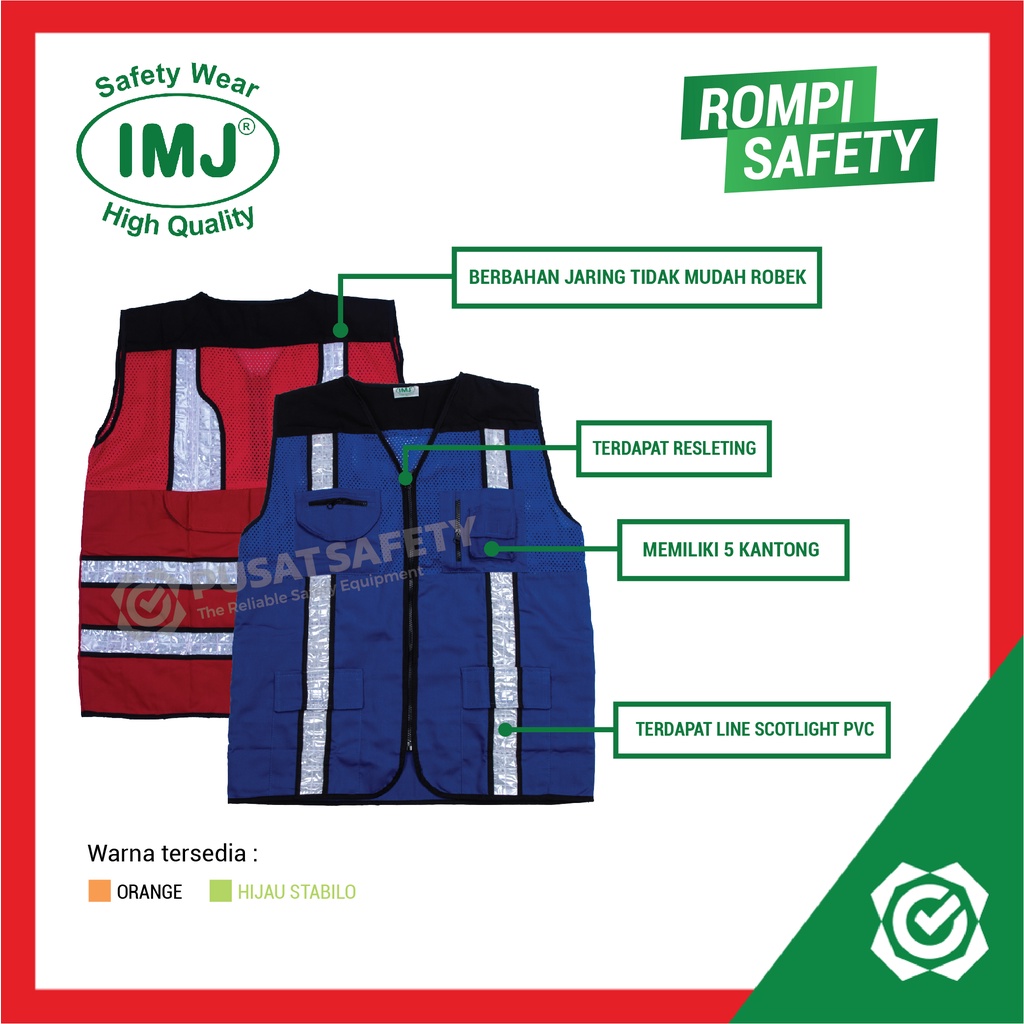 Rompi Safety Proyek Jaring Kombinasi Adhi IMJ Allsize