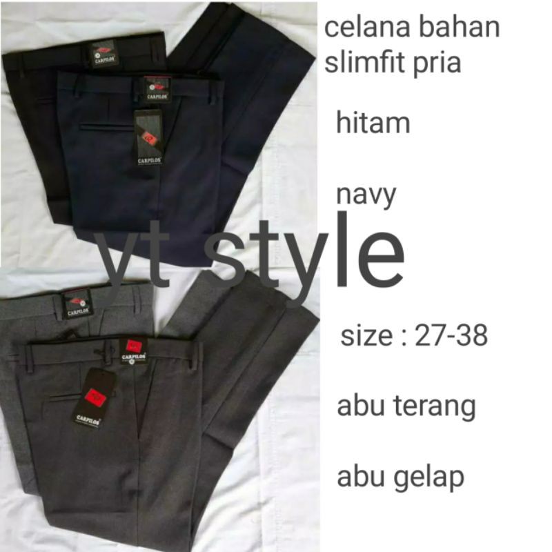 celana bahan pria / celana kantor pria / celana kerja pria / celana formal pria / celana slimfitpria