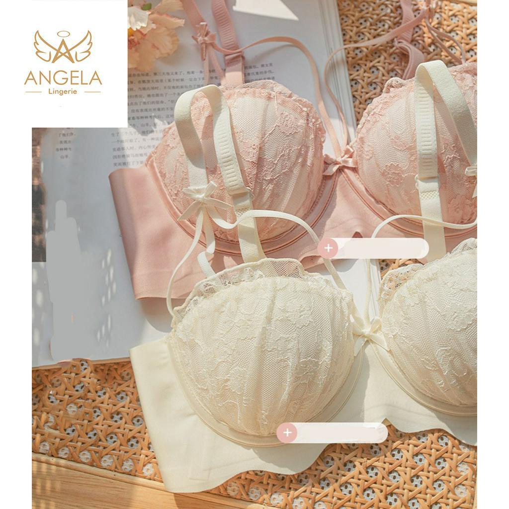 ANGELA PREMIUM JAPAN Bra BH Push Up Set Tabpa Kawat Celana Dalam Wanita Bikini Sport Beha Lingerie Korea Fashion Bralette Remaja Perempuan Sexy Pakaian Dalam COD Renang Motif Cewek Pita Bunga Murah Claire Tali Jumbo