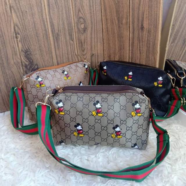 TAS IMPORT SLEMPANG GUCCI MICKEY MOUSE