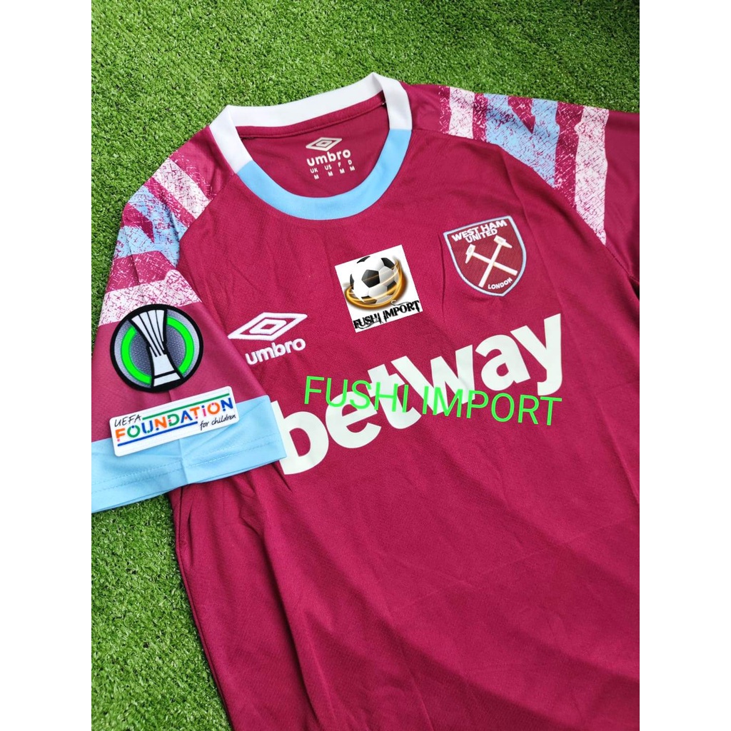 Jersey Baju Bola Westham United Home Full Patch 2022 2023 Grade Ori