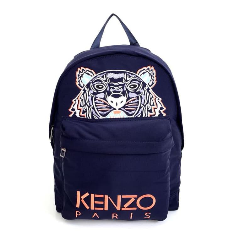 Tas Ransel Kenzo Tiger Canvas Backpack Big - Navy White Tas Ori