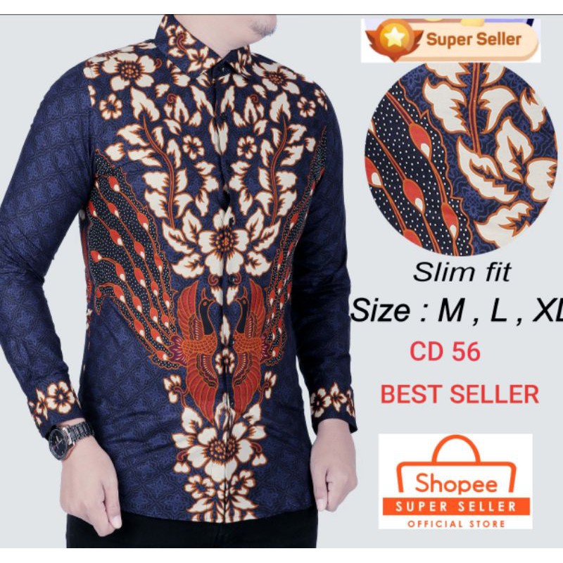 Kemeja Batik Pria Lengan Panjang Slimfit Colin Dion