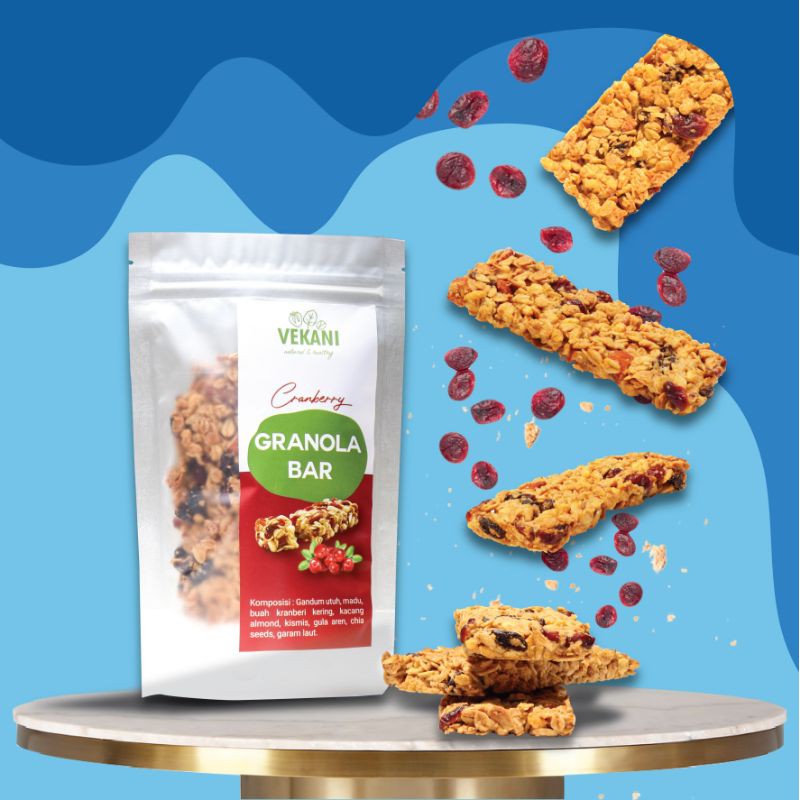 

CRANBERRY Granola Bar Organik VEKANI Healthy Snack