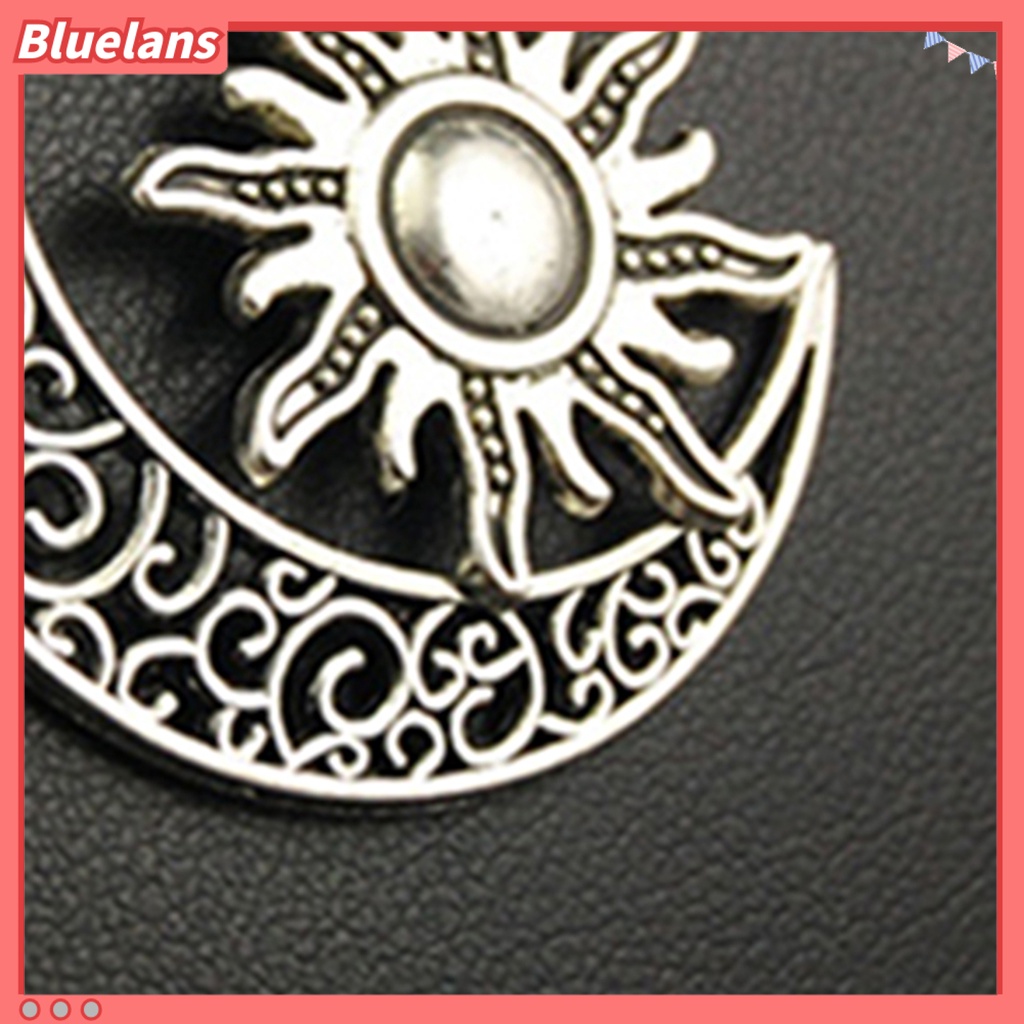 Bluelans Kalung Rantai Bentuk Bulan Matahari Bahan Alloy Gaya Vintage Untuk Unisex