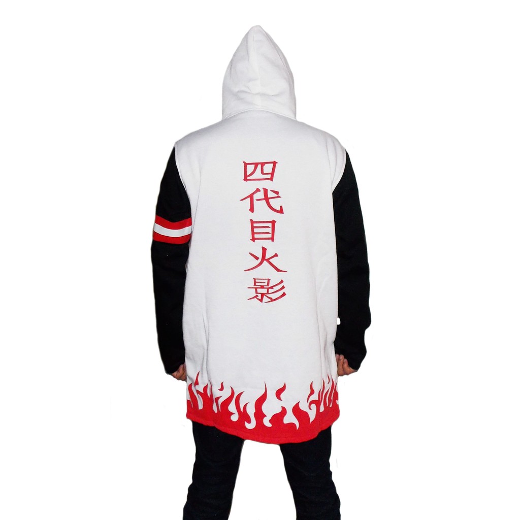 JUBAH HOKAGE NARUTO YONDAIME PUTIH - JAKET NARUTO YONDAIME HOKAGE KONOHA - SWEATER NARUTO HOKAGE