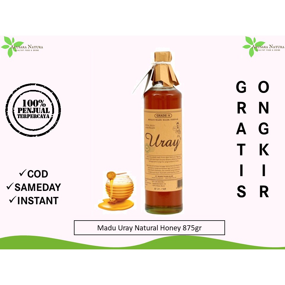 Madu Uray - Raw Honey 875gr (640 ml) - Madu Murni - Madu Hutan - Madu Asli Organik [BISA COD | SAMEDAY | INSTANT]