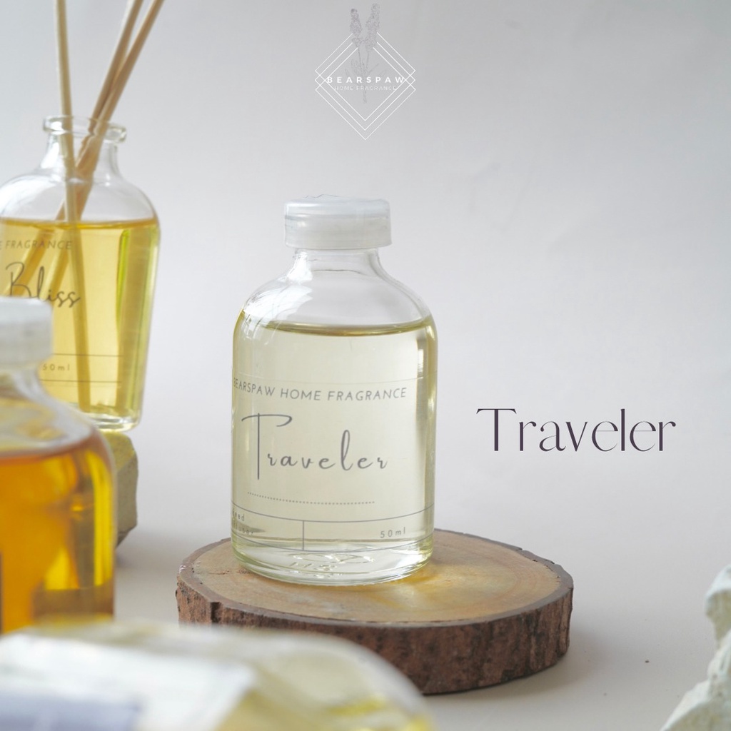 Bearspaw Fine Fragrance Reed Diffuser 50ml Pengharum Pewangi Ruangan Free Stick Rotan Fiber Dried Flower-5