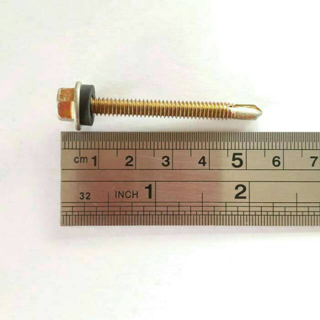 Baut Roofing 5cm Kepala 8mm / Sekrup Skrup Baja Ringan Spandek