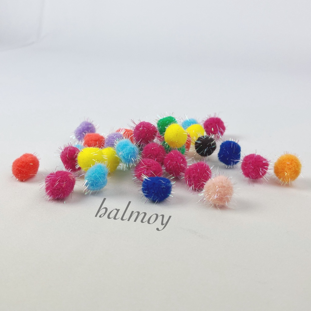 

POM POM / BOLA BULU KUMIS GLITTER METALIK 18 MM ( 25 PCS )